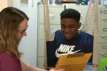 Speech Language Pathologist with student