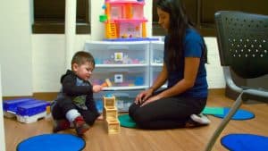 Speech therapy - playing on floor